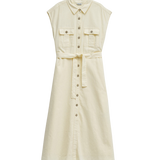 Vestido SALSA JEANS Midi Lino Amarillo