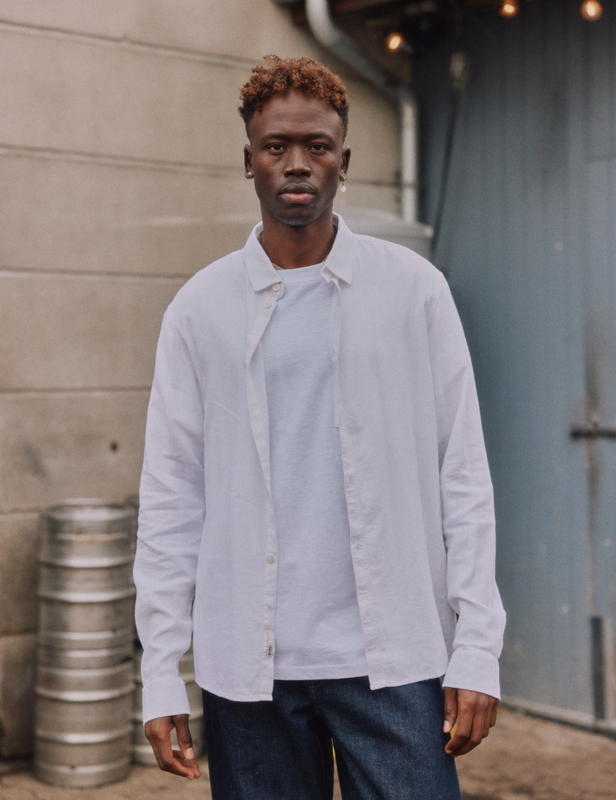 Camisa !SOLID Enea Allan Blanca