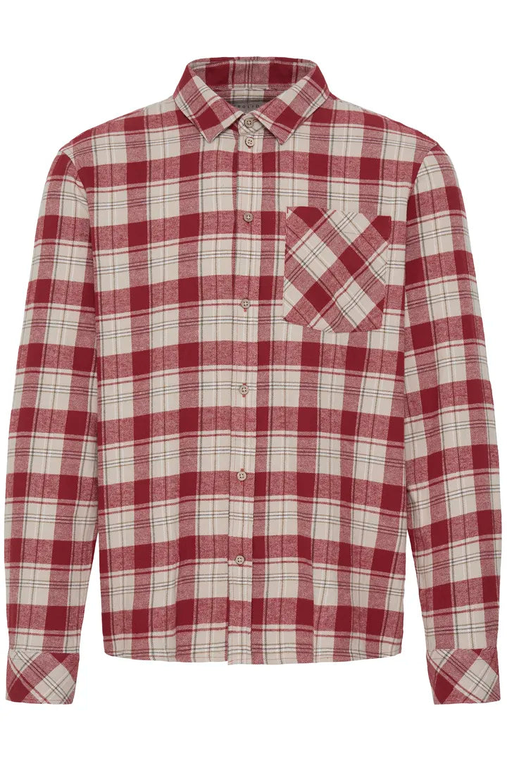 Camisa SOLID Steve Brick Red, vista frontal