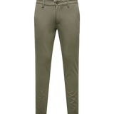 Pantalones ONLY & SONS Slim Bungee cord Gris Oscuro