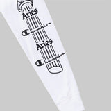 Camiseta ARIES x CHAMPION Stars de Manga Larga con Gráfico Unisex Blanco