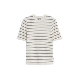 ARMEDANGELS Jaanisara Fine Stripe Oatmilk Black T-Shirt