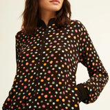 Chaqueta XANTIK Bomber Zip Black Dots & Stars