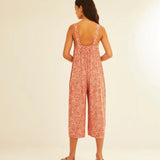 XANTIK Jumpsuit mit Trägern Rot&amp;Weiß 