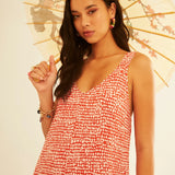 XANTIK Jumpsuit mit Trägern Rot&amp;Weiß 