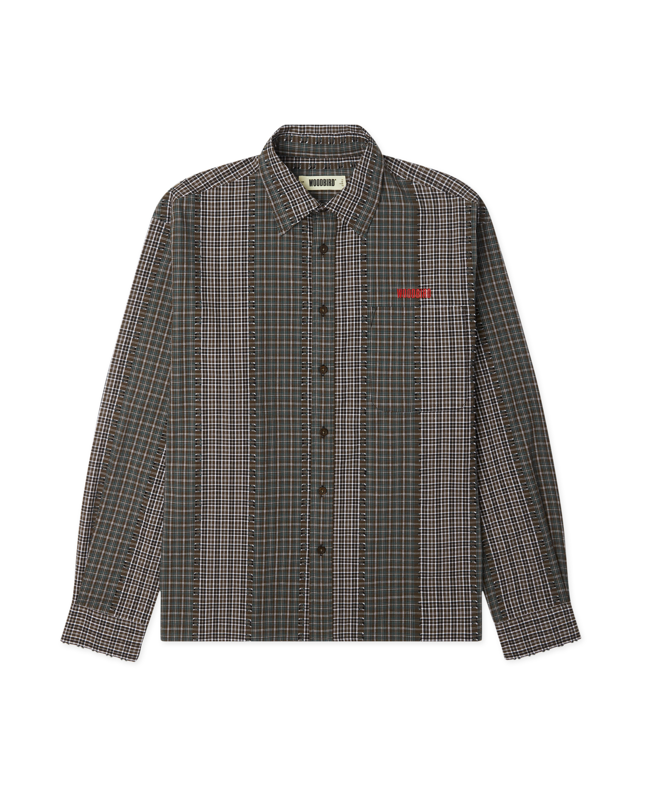 Camisa Woodbird WBBuzo Woma Check Brown-Green - flat
