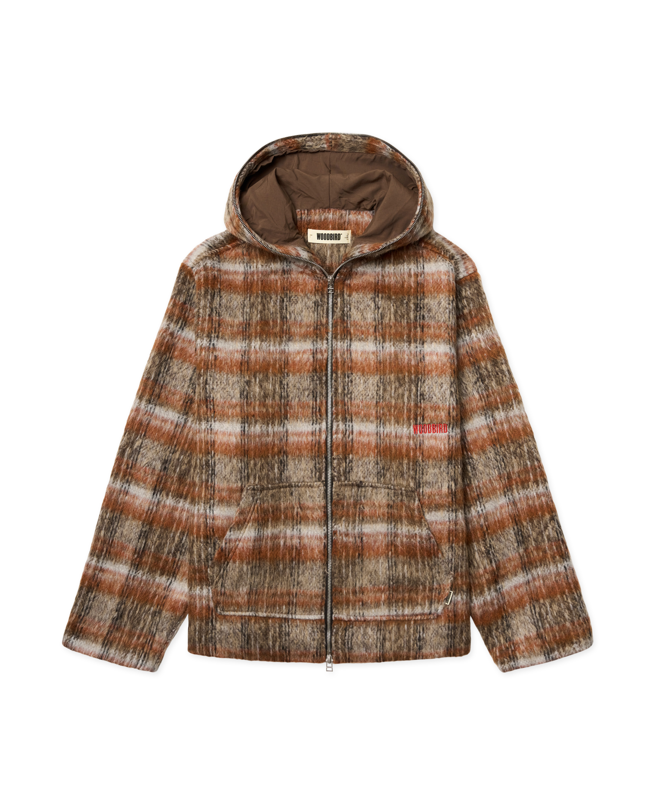 Chaqueta Woodbird WBSheng Zip Hoodie Burnt Red-Sand - flat