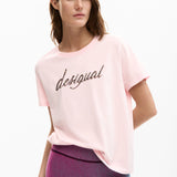Camiseta DESIGUAL Varsovia Logo Rosa
