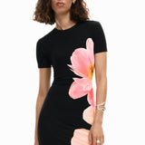 Vestido DESIGUAL Largo Flores