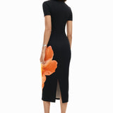 Vestido DESIGUAL Largo Flores