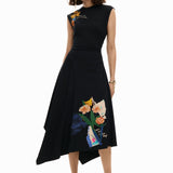 Vestido DESIGUAL Leyter Asimétrico Flores