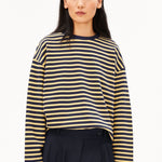 Sudadera ARMEDANGELS Frankaa Maarlen Stripe Golden Hay Tinted Navy