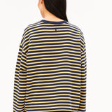 Sudadera ARMEDANGELS Frankaa Maarlen Stripe Golden Hay Tinted Navy - imagen oficial 211
