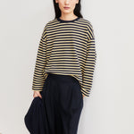Sudadera ARMEDANGELS Frankaa Maarlen Stripe Golden Hay Tinted Navy - imagen oficial 301