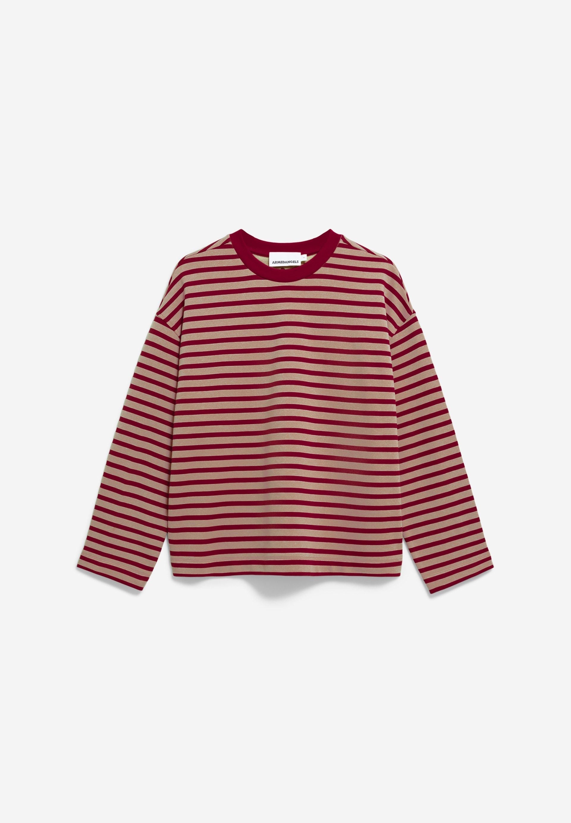 Sudadera ARMEDANGELS Frankaa Maarlen Stripe Velvet Red Honey Reed - imagen oficial 101