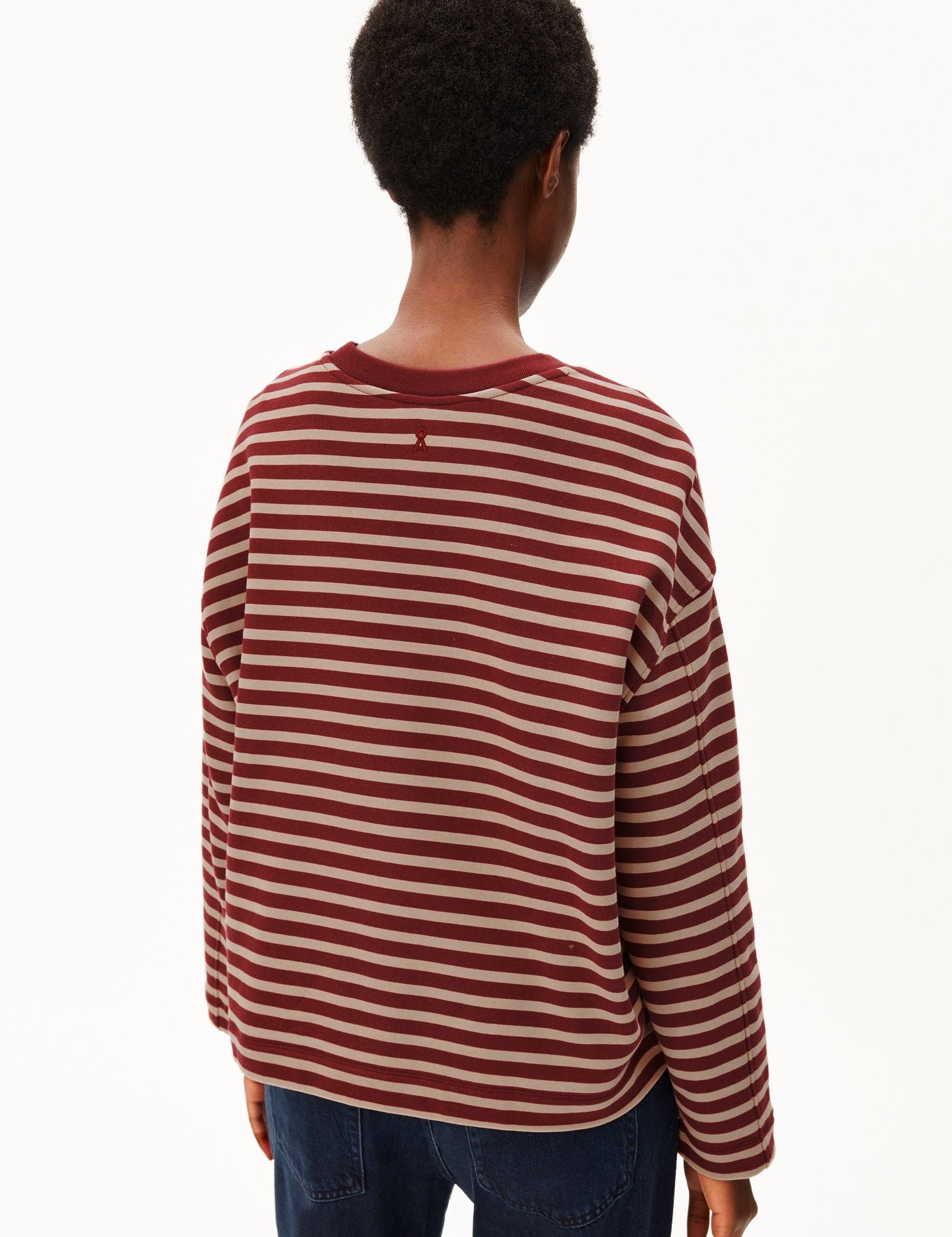 Sudadera ARMEDANGELS Frankaa Maarlen Stripe Velvet Red Honey Reed - imagen oficial 211