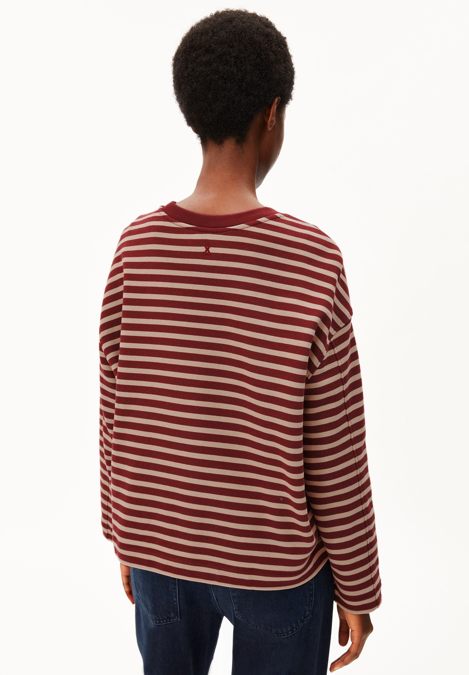 Sudadera ARMEDANGELS Frankaa Maarlen Stripe Velvet Red Honey Reed - imagen oficial 211