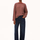 Sudadera ARMEDANGELS Frankaa Maarlen Stripe Velvet Red Honey Reed - imagen oficial 411