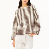 Sudadera ARMEDANGELS Frankaa Maarlen Stripe Undyed Claystone
