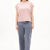 ARMEDANGELS Oneliaa Lovely Stripes Oatmilk Deep Rosalilly T-Shirt