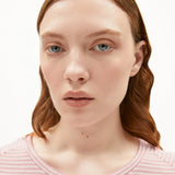 ARMEDANGELS Oneliaa Lovely Stripes Oatmilk Deep Rosalilly T-Shirt