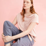 ARMEDANGELS Oneliaa Lovely Stripes Oatmilk Deep Rosalilly T-Shirt