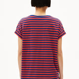 ARMEDANGELS T-Shirt Idaara Streifen Blue Noon Coral Blush