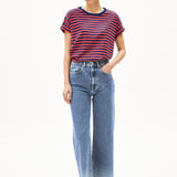 ARMEDANGELS T-Shirt Idaara Streifen Blue Noon Coral Blush