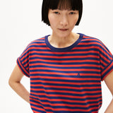 ARMEDANGELS T-Shirt Idaara Streifen Blue Noon Coral Blush