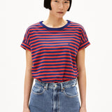 ARMEDANGELS T-Shirt Idaara Streifen Blue Noon Coral Blush