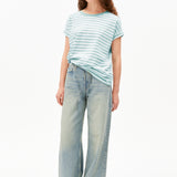 Camiseta ARMEDANGELS Idaara Stripes White / Foam