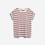 Camiseta ARMEDANGELS Idaara Stripes Undyed Velvet Red Soft Blue - imagen oficial 101