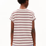 Camiseta ARMEDANGELS Idaara Stripes Undyed Velvet Red Soft Blue - imagen oficial 211