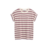 Camiseta ARMEDANGELS Idaara Stripes Undyed Velvet Red Soft Blue