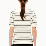 ARMEDANGELS Jaanisara Fine Stripe Oatmilk Black T-Shirt
