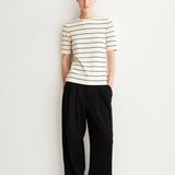 ARMEDANGELS Jaanisara Fine Stripe Oatmilk Black T-Shirt