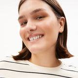 Camiseta ARMEDANGELS Manga Larga Marynaa Fine Stripe Oatmilk Black