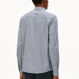 Camisa ARMEDANGELS Quaasa Stripe Petrol Velvet, vista trasera
