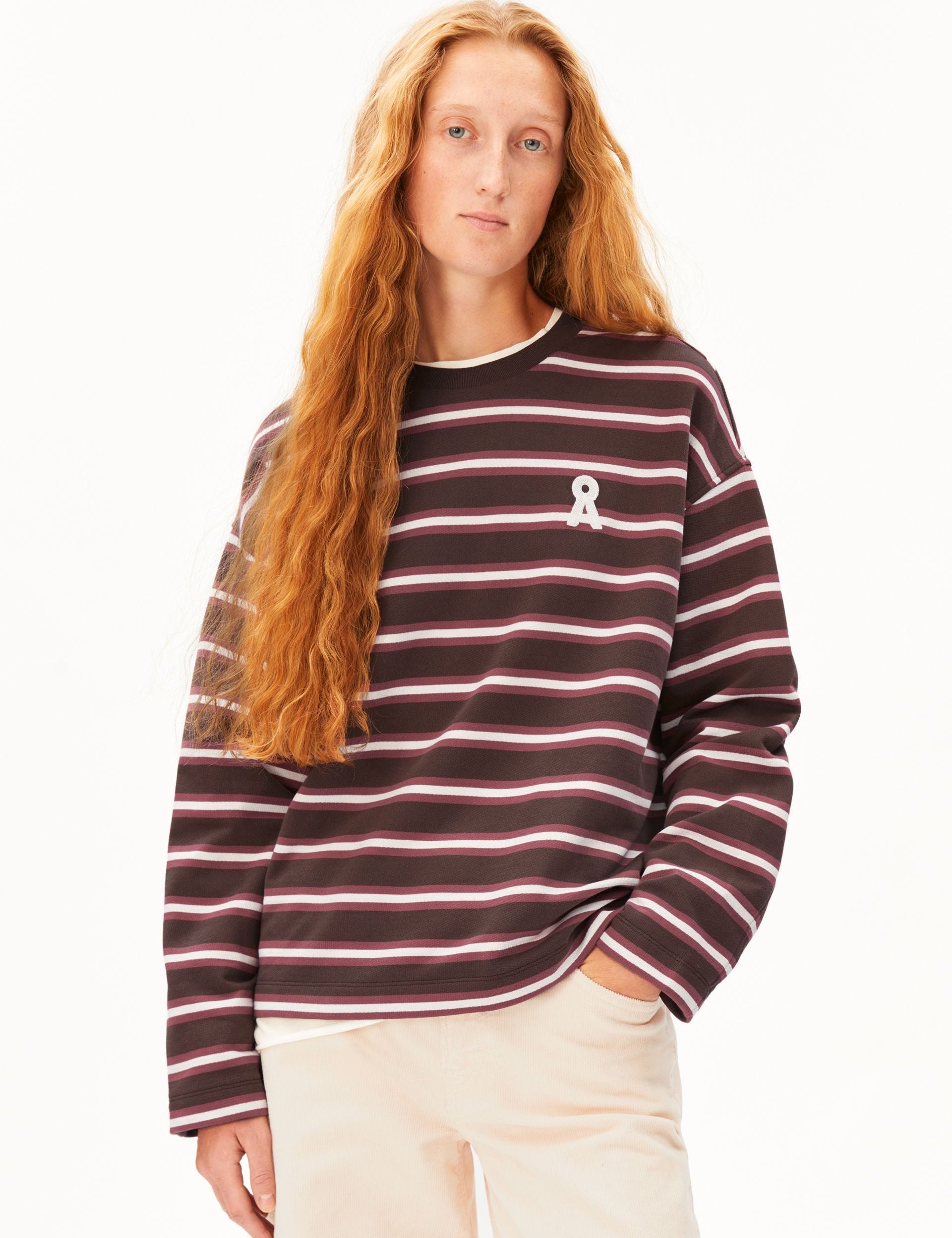 Sudadera ARMEDANGELS Iconic Å Frankaa Bold Claystone Oatmilk Velvet Ember - vista oficial 1