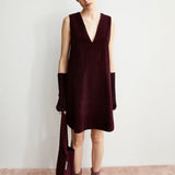 Vestido ARMEDANGELS Pinaafo Corduroy Dark Cranberry