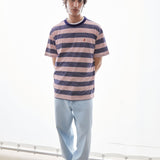 Camiseta ARMEDANGELS Maarkos Multi Stripes Tinted Navy / Oatmilk