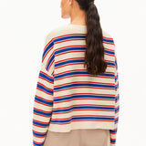 Jersey ARMEDANGELS Merinaa Stripes Oatmilk / Mars Red / Dynamo Blue