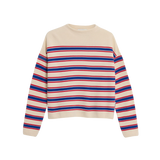 Jersey ARMEDANGELS Merinaa Stripes Oatmilk / Mars Red / Dynamo Blue