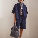 Bermudas ARMEDANGELS Cotton Lino Tinted Navy