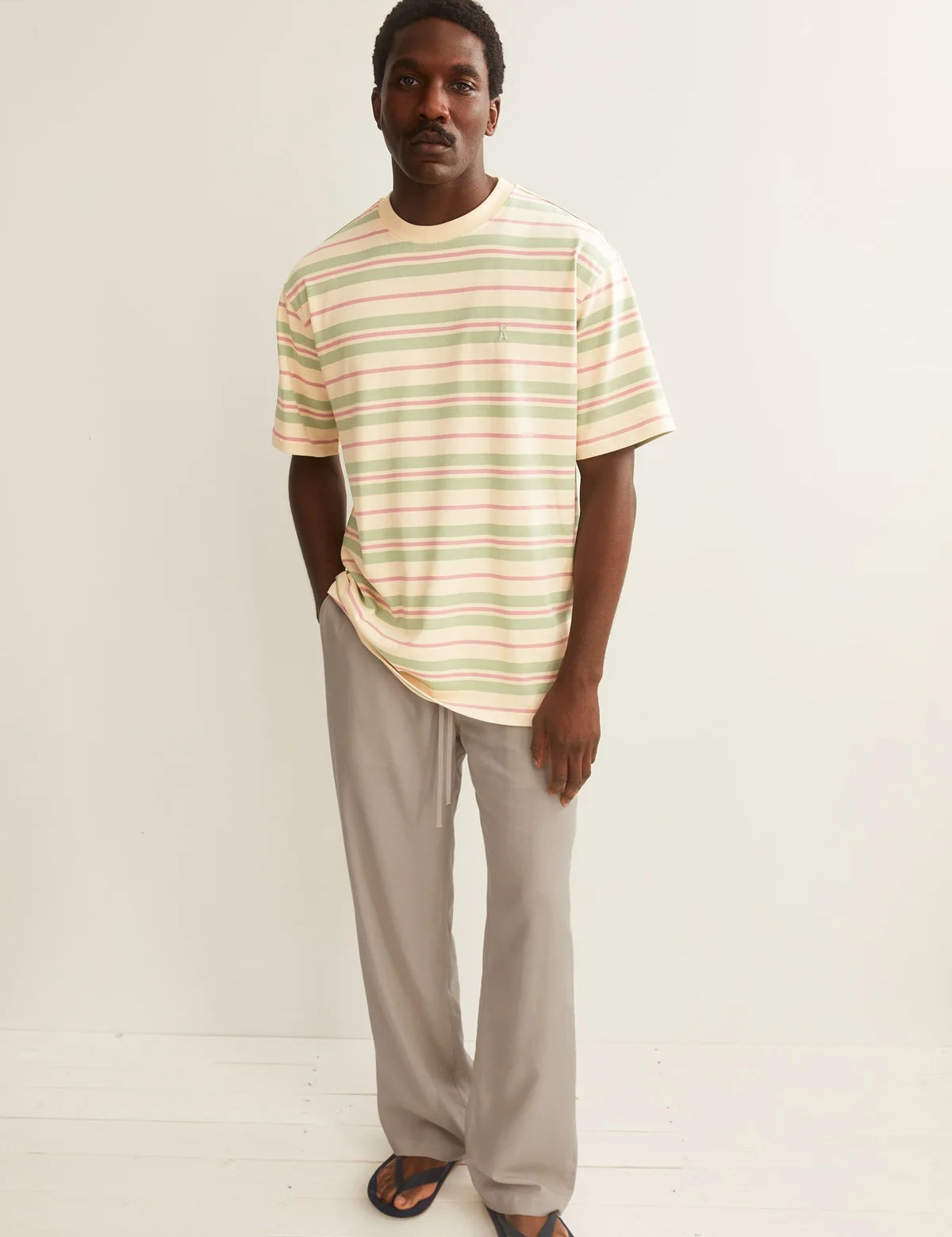 Camiseta ARMEDANGELS Iconic Maarkos Stripes Foam Washed Berry