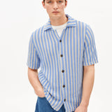 Camisa Polo ARMEDANGELS  de Punto Striped Pure Wedgwood