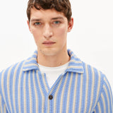 Camisa Polo ARMEDANGELS  de Punto Striped Pure Wedgwood