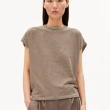 Camiseta ARMEDANGELS Slub Stripe Sand Stone / Dried Palm