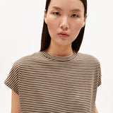 Camiseta ARMEDANGELS Slub Stripe Sand Stone / Dried Palm