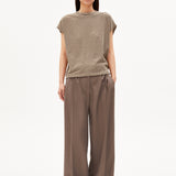 Camiseta ARMEDANGELS Slub Stripe Sand Stone / Dried Palm